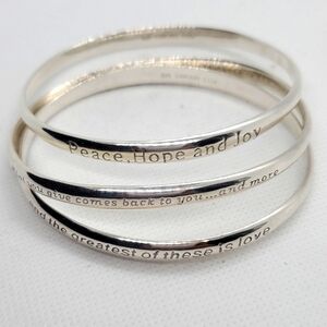 CARROLEE LUX jewelry - set of 3 bangles - embroidered- 925 sterling silver